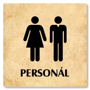 WC společné, personál, 100x100mm, pergamen, Nevada
